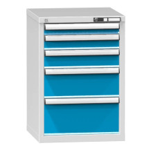 #29 CONT D5 MEDIUM BLUE - Dílenský kontejner s 5 zásuvkami, modrý 840x600x578 mm