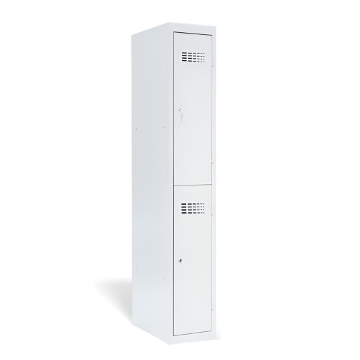 2-dveřová kovová šatní skříň dělená, 1800/300/500 mm