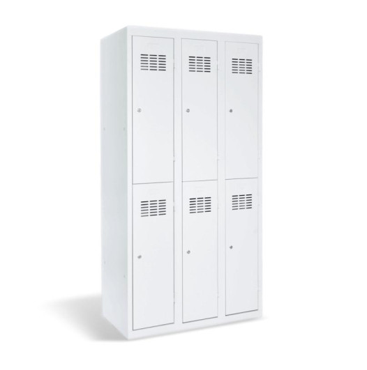 #03 MINI 6 – Šestidveřová šatní skříň s krátkými dveřmi, 1800/900/500 mm, RAL 1013