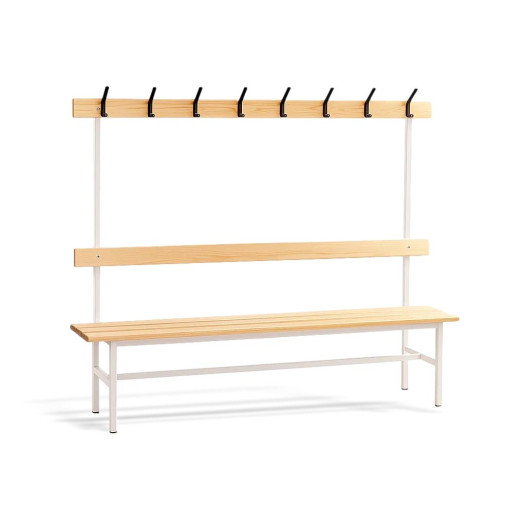 #16 BENCH 2000 AH │Šatní lavice s opěrkou a věšáky, 2000 mm