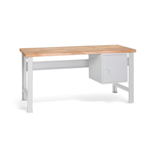 Pracovní stůl se závěsnou skříňkou a pevnými nohami, 1500 mm