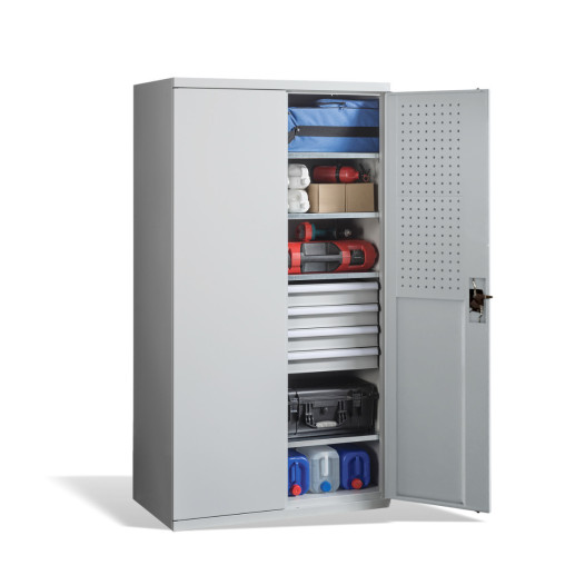 Skříň na nářadí s vysokou nosností, 4 police + 4 zásuvky