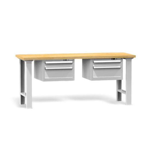 Pracovní stůl se dvěma zásuvkami na obou stranách a výškově nastavitelnými nohami