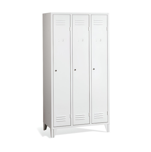 3-dveřová šatní skříň s dlouhými dveřmi a nožičkami