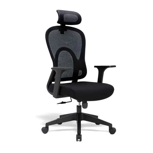 Kancelářská židle se síťovanou zádovou opěrkou a opěrkou hlavy