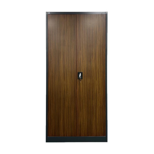 Kancelářská skříň s imitací tmavého dřeva (demont)