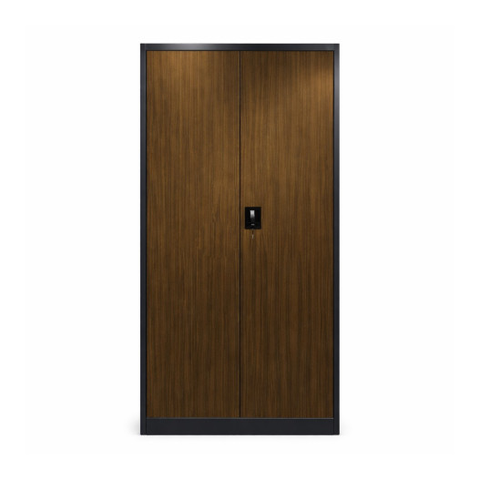 Kancelářská skříň s imitací tmavého dřeva (demont)