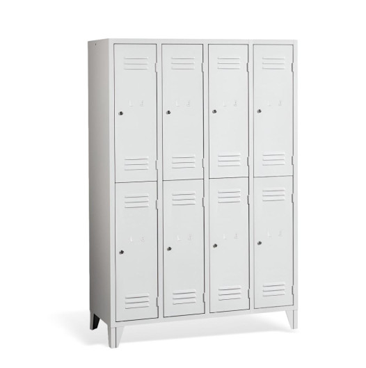 8-dveřová šatní skříň s krátkými dveřmi a nožičkami