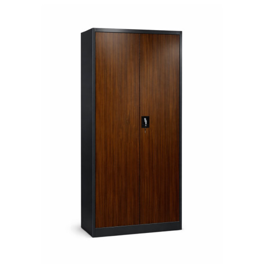 Kancelářská skříň na dokumenty s imitací tmavého dřeva