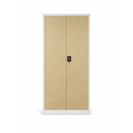 Kancelářská skříň s imitací světlého dřeva, 4 police (demont)