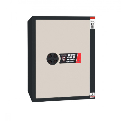 #17 SAFE S50 ELECTRO – Bezpečnostní schránka černo-bílá, 380 x 500 x 365 mm